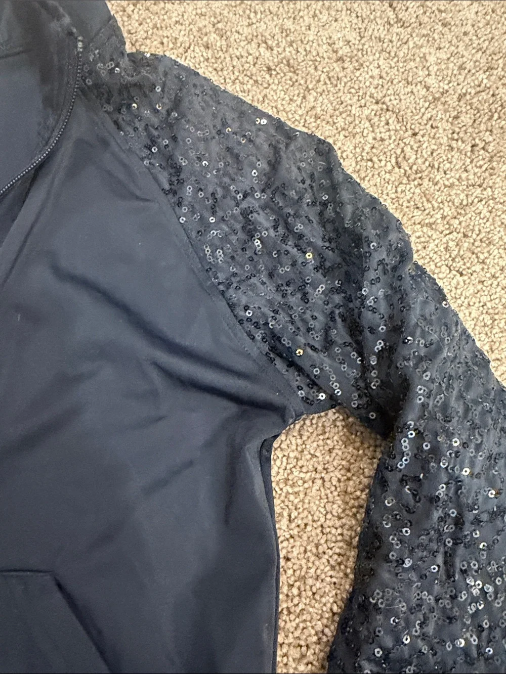 balera Black Sequin-Sleeve Bomber Jacket